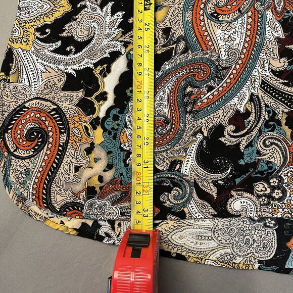 Fig and Flower Blouse Womens 3X Paisley Boho Tunic Henley 3/4 Sleeve Pockets - Picture 7 of 11